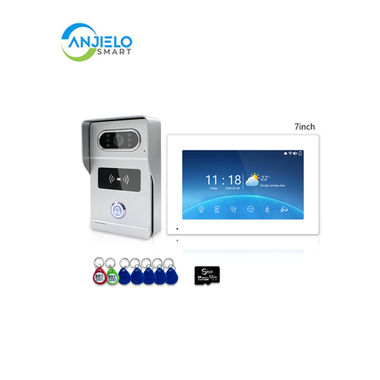 Anjielo Smart 4-Wire Video Intercom Doorbell System 2-Way Audio Night Vision Motion Alert & Digital Photo Frame& Home Intercom