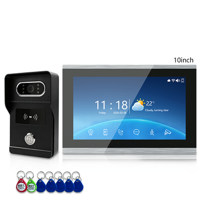 Smart 4-Wire Video Intercom Doorbell 2-Way Audio Night Vision Motion Alert & Digital Photo Frame& Home Intercom