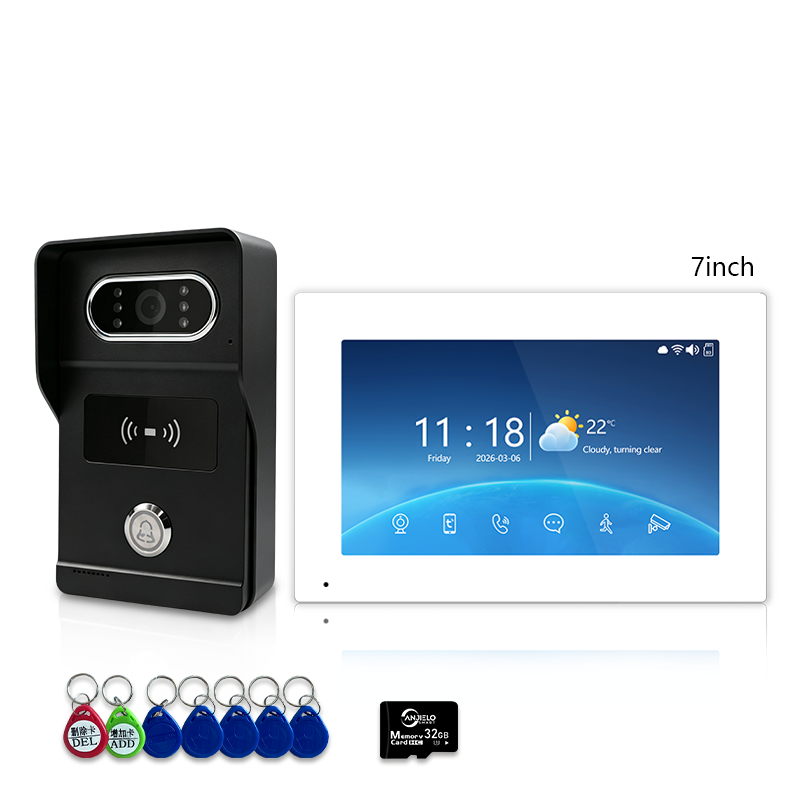 Smart 4-Wire Video Intercom Doorbell 2-Way Audio Night Vision Motion Alert & Digital Photo Frame& Home Intercom