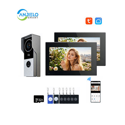 ANJIELO Smart Home Security Intercom System with 1080P 7/10-inch Touch Screen and Waterproof Door Phone, 140° Ultra-wide-angle Monitoring For Home