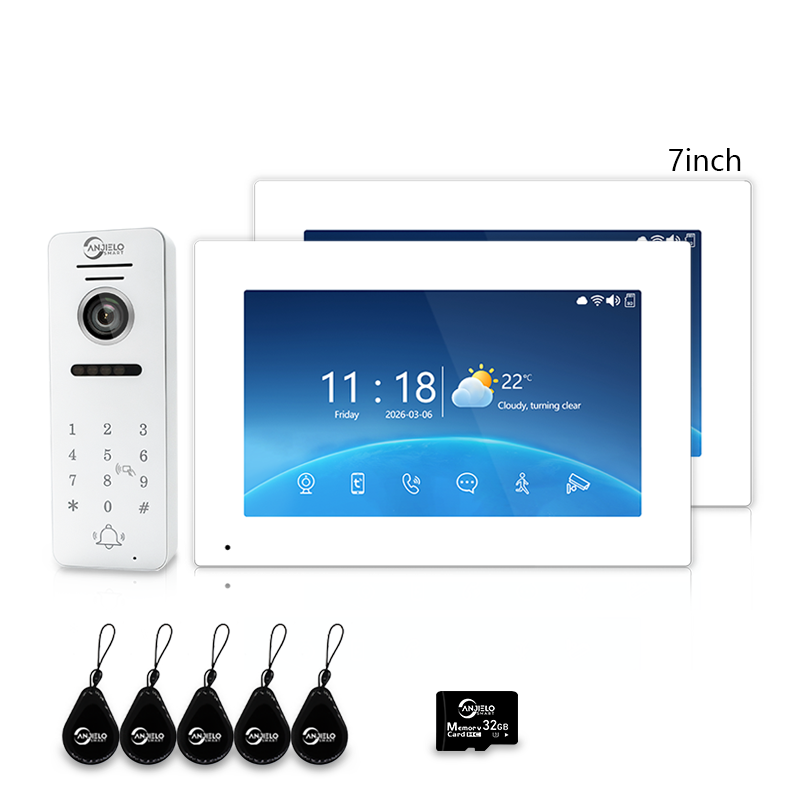 4-Wire Tuya Smart Video Intercom System, 10 Inch Touch Screen Indoor Monitor, Wired Doorbell Camera with Keypad, Two-Way Audio, PIR Motion Detection, Remote Unlock, Night Vision for Home Villa Security