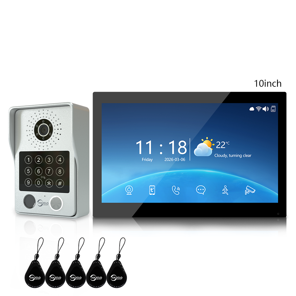Anjielo Newest 4 wire Video Intercom System With Photo Frame Video Doorbell Motion Detection 5 in 1 unlocking Video Doorphone with Infrared Night Vision for Home and Villa