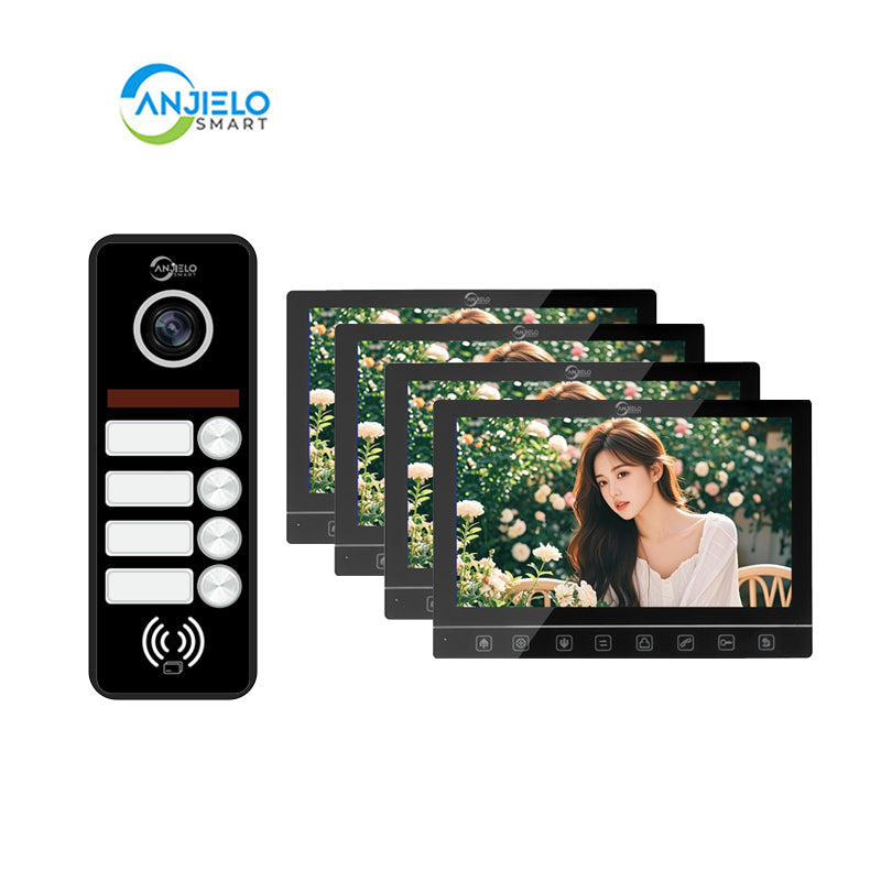 Anjielo Smart Home 7-Inch Smart Touchscreen Video Door Phone with 1080P HD Camera & Night Vision - 2-Door Intercom System for Homes, Villas and Apartments