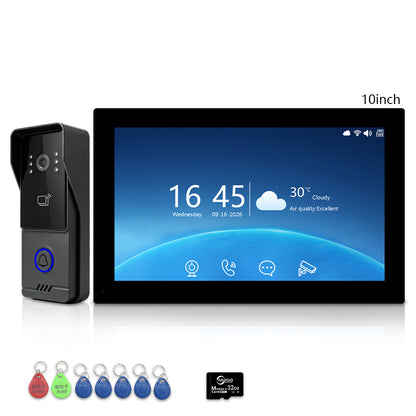 ANJIELO 2-Wire Tuya Smart Video Intercom System, 7/10 Inch Touch Indoor Monitor, 1080P Wired Doorbell with RFID Card Unlock, Night Vision, Motion Detection, IP65 Outdoor Camera, Remote Unlock via Smart Life App