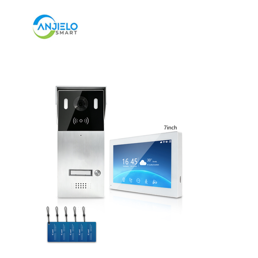 ANJIELO 2-Wire Multi-Tenant Tuya Smart Video Intercom System | Multi-Apartment Video Door Phone, Remote App Unlock, Waterproof Outdoor Station, 7/10 inch Indoor Touch Monitor