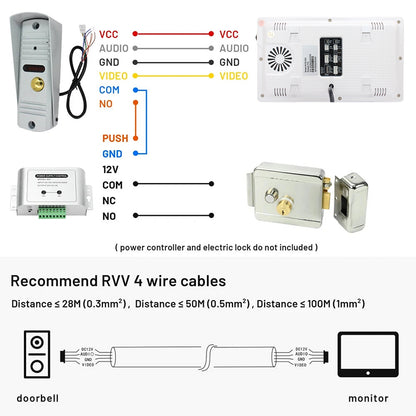 Anjielo Smart Home 2025 New in Series 7 Inch Video Intercom System Outdoor Metal Doorbell Waterproof Cold Resistan Video Door Phone for Home Night Vision Lock Unlock