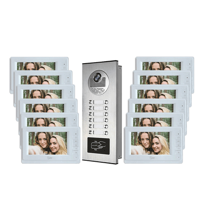 Anjielo Smart Home Video Intercom System for Apartment Buildings - RFID Camera & Monitor