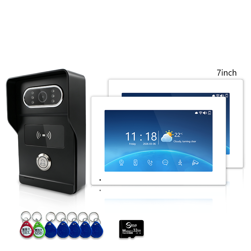 Anjielo Smart 4-Wire Video Intercom Doorbell System 2-Way Audio Night Vision Motion Alert & Digital Photo Frame& Home Intercom