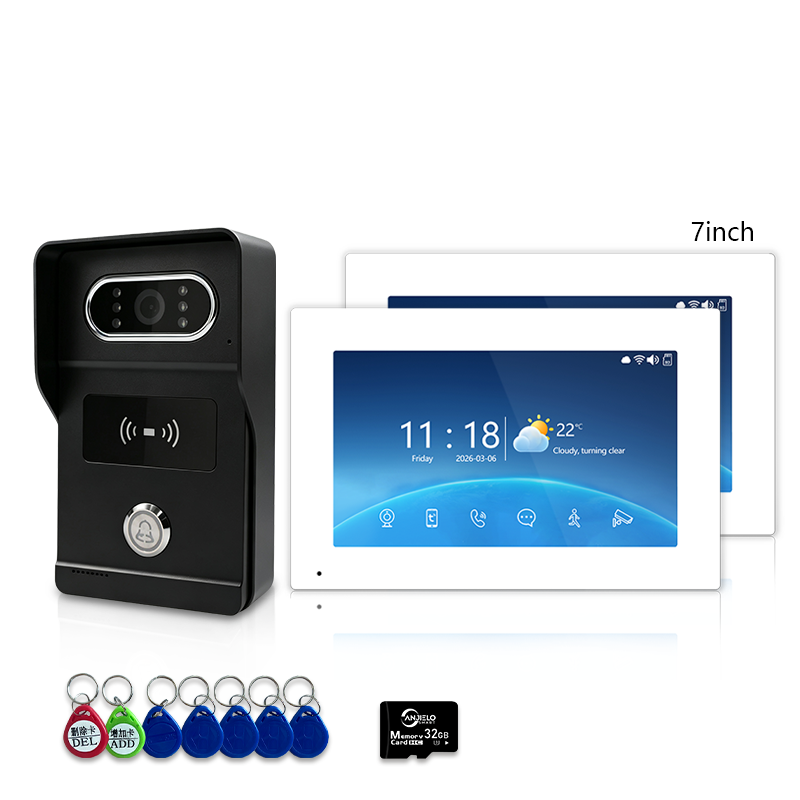 Smart 4-Wire Video Intercom Doorbell 2-Way Audio Night Vision Motion Alert & Digital Photo Frame& Home Intercom
