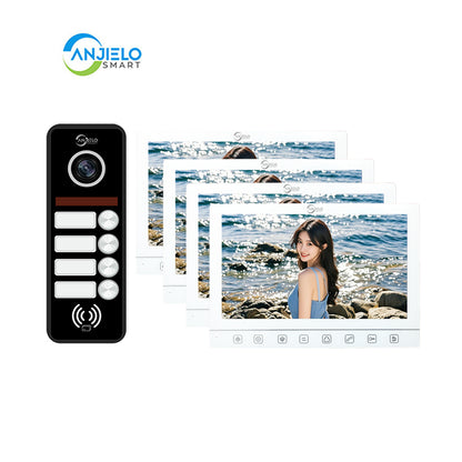 Anjielo Smart Home 7-Inch Smart Touchscreen Video Door Phone with 1080P HD Camera & Night Vision - 2-Door Intercom System for Homes, Villas and Apartments