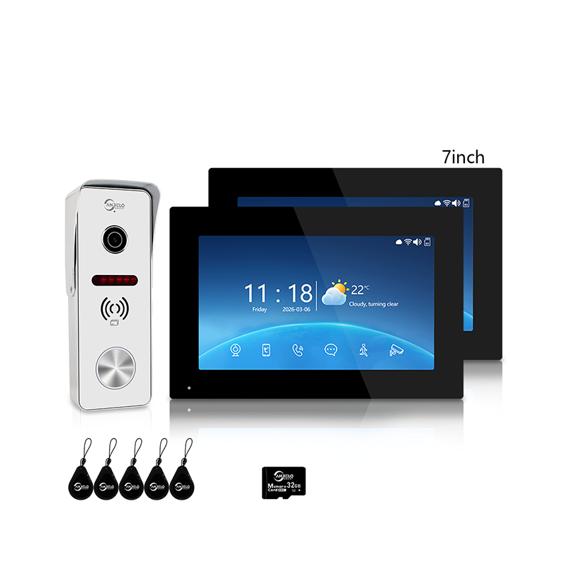 ANJIELO SMART 4-Wire Video Intercom: IP65 waterproof + infrared night vision + motion detection alerts + Tuya remote unlock + digital photo frame/background music – one device for whole-home security and smart living.