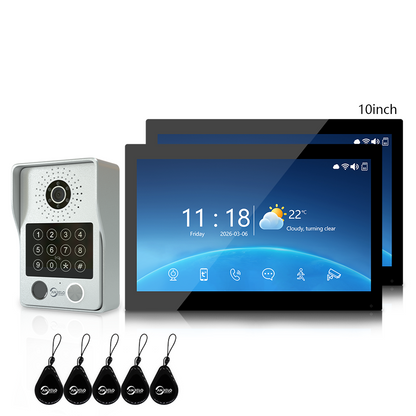 Anjielo Newest 4 wire Video Intercom System With Photo Frame Video Doorbell Motion Detection 5 in 1 unlocking Video Doorphone with Infrared Night Vision for Home and Villa