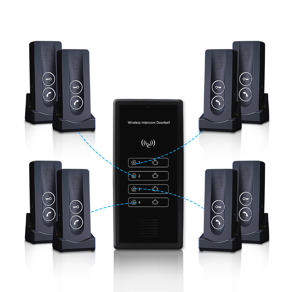 Anjielo Smart Home Wireless Video Intercom System for Building Wireless Unlocking Up to 500 Meters Strong Penetration Supports Multiple Users
