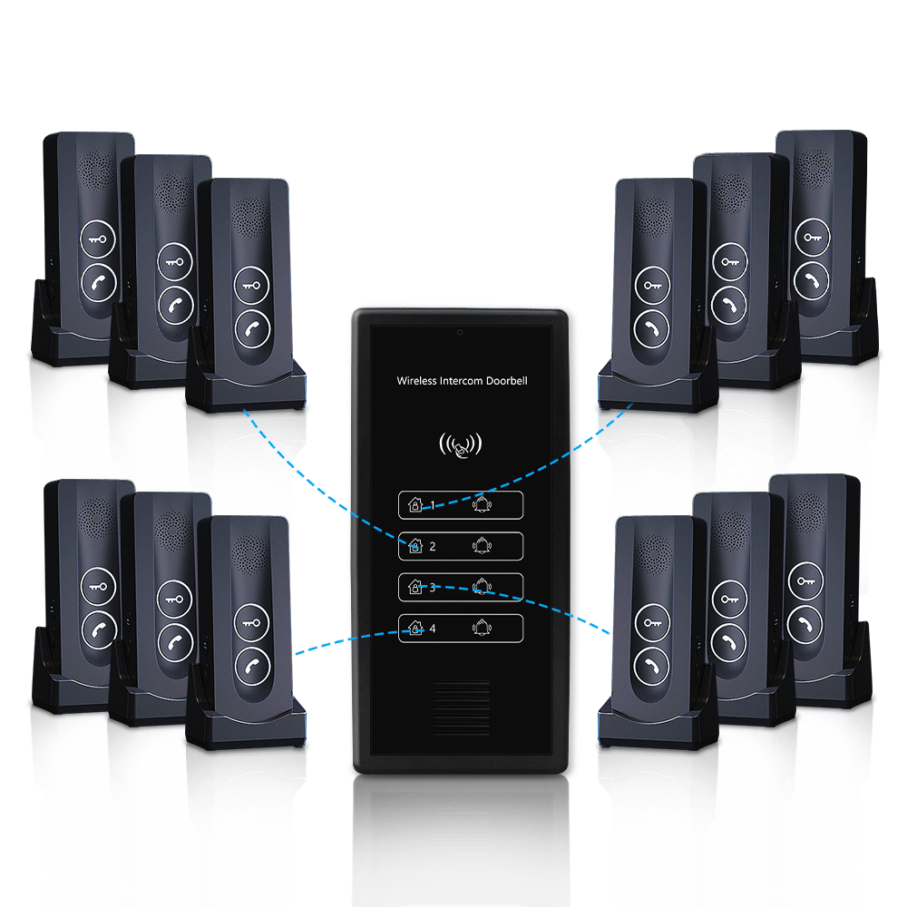 Anjielo Smart Home Wireless Video Intercom System for Building Wireless Unlocking Up to 500 Meters Strong Penetration Supports Multiple Users