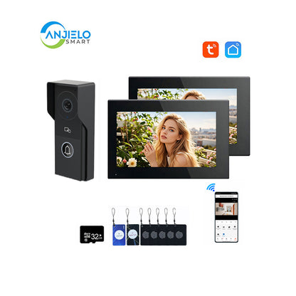 ANJIELO Smart Home Security Intercom System with 1080P 7/10-inch Touch Screen and Waterproof Door Phone, 140° Ultra-wide-angle Monitoring For Home