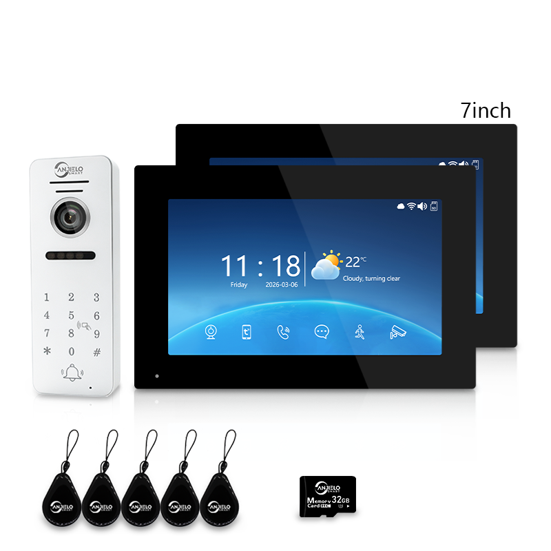 4-Wire Tuya Smart Video Intercom System, 10 Inch Touch Screen Indoor Monitor, Wired Doorbell Camera with Keypad, Two-Way Audio, PIR Motion Detection, Remote Unlock, Night Vision for Home Villa Security