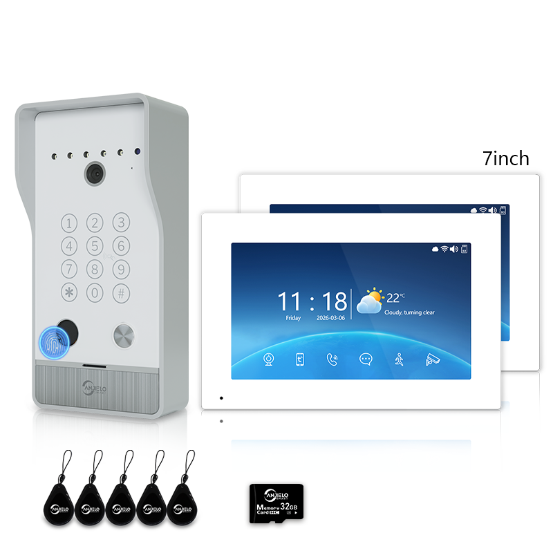 Anjielo 7/10 Inch 4-Line Video Intercom System Five-in-One Unlocking Tuya APP Remote Control