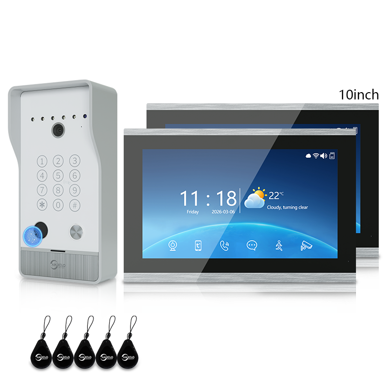 Anjielo 7/10 Inch 4-Line Video Intercom System Five-in-One Unlocking Tuya APP Remote Control
