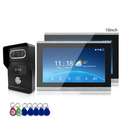 Anjielo Smart 4-Wire Video Intercom Doorbell System 2-Way Audio Night Vision Motion Alert & Digital Photo Frame& Home Intercom