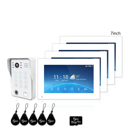 Tuya Smart 4-Wire Video Intercom System with 5-in-1 Unlock, Digital Photo Frame & Background Music, WiFi Doorbell Camera
