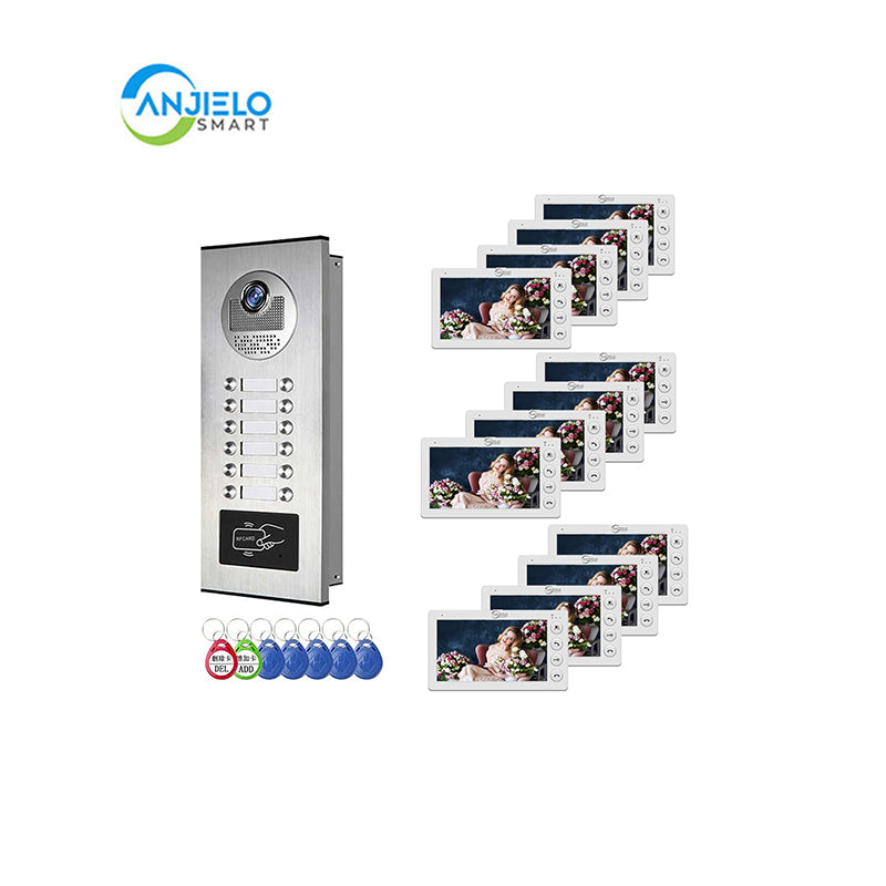 Anjielo Smart Home Seamless Building Communication with Anjielo Smart Building Video Intercom System - Real-time Monitoring & Expands Up to 12 Units