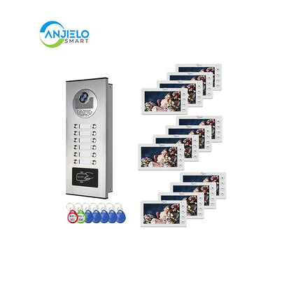 Anjielo Smart Home Seamless Building Communication with Anjielo Smart Building Video Intercom System - Real-time Monitoring & Expands Up to 12 Units