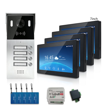 ANJIELO 2-Wire Multi-Tenant Tuya Smart Video Intercom System | Multi-Apartment Video Door Phone, Remote App Unlock, Waterproof Outdoor Station, 7/10 inch Indoor Touch Monitor