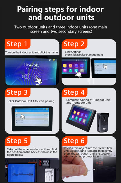 Anjielo AHD 7-inch touchscreen Smart Wireless Doorbell with Video Intercom doorbell tuya app