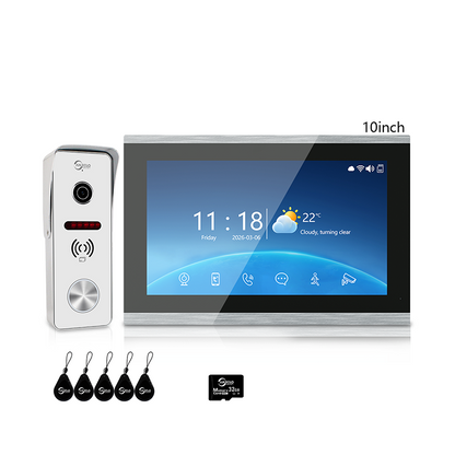 ANJIELO SMART 4-Wire Video Intercom: IP65 waterproof + infrared night vision + motion detection alerts + Tuya remote unlock + digital photo frame/background music – one device for whole-home security and smart living.