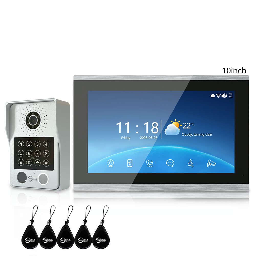Anjielo Newest 4 wire Video Intercom System With Photo Frame Video Doorbell Motion Detection 5 in 1 unlocking Video Doorphone with Infrared Night Vision for Home and Villa
