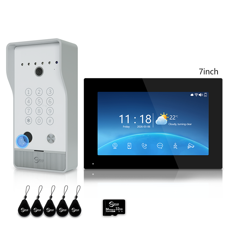 Anjielo 7/10 Inch 4-Line Video Intercom System Five-in-One Unlocking Tuya APP Remote Control