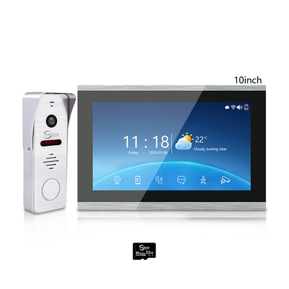 ANJIELO 4-Wire Video Intercom System – 7"/10" Indoor Monitor, Night Vision, Motion Detection, Two-Way Audio, Tuya/Smart Life App, IP65 Weatherproof Door Station with Rain Cover
