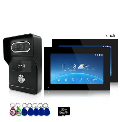 Anjielo Smart 4-Wire Video Intercom Doorbell System 2-Way Audio Night Vision Motion Alert & Digital Photo Frame& Home Intercom