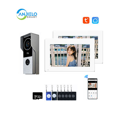 ANJIELO Smart Home Security Intercom System with 1080P 7/10-inch Touch Screen and Waterproof Door Phone, 140° Ultra-wide-angle Monitoring For Home
