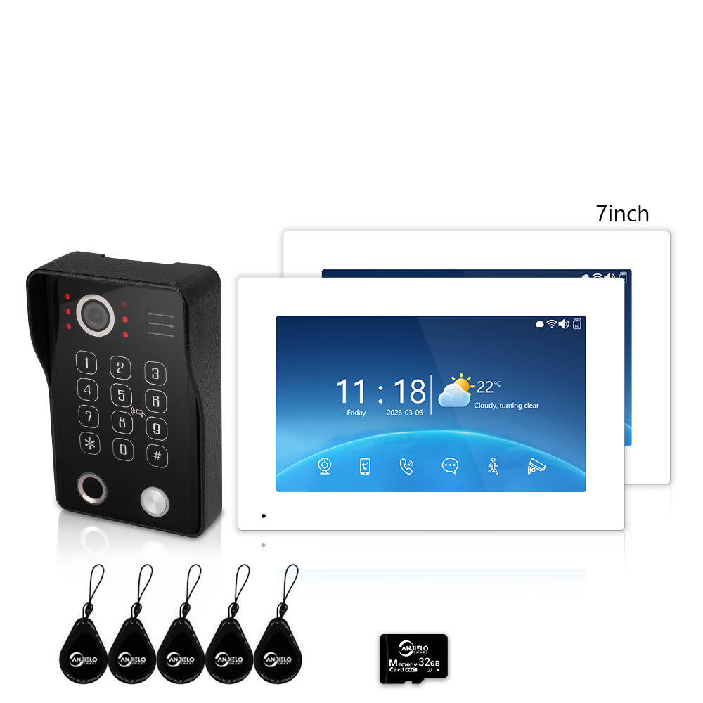 Tuya Smart 4-Wire Video Intercom System with 5-in-1 Unlock, Digital Photo Frame & Background Music, WiFi Doorbell Camera