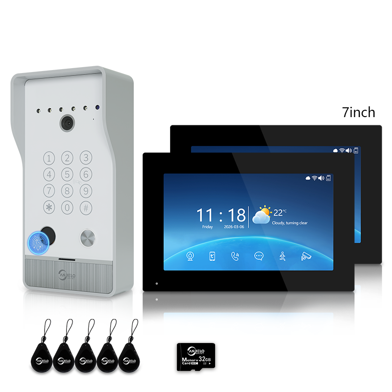 Anjielo 7/10 Inch 4-Line Video Intercom System Five-in-One Unlocking Tuya APP Remote Control