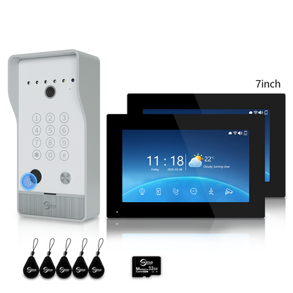 Anjielo 7/10 Inch 4-Line Video Intercom System Five-in-One Unlocking Tuya APP Remote Control