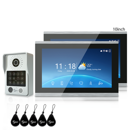 Anjielo Newest 4 wire Video Intercom System With Photo Frame Video Doorbell Motion Detection 5 in 1 unlocking Video Doorphone with Infrared Night Vision for Home and Villa