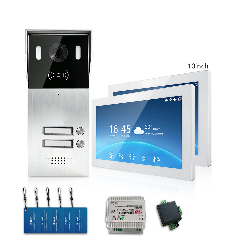 ANJIELO 2-Wire Multi-Tenant Tuya Smart Video Intercom System | Multi-Apartment Video Door Phone, Remote App Unlock, Waterproof Outdoor Station, 7/10 inch Indoor Touch Monitor