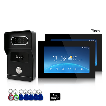 Smart 4-Wire Video Intercom Doorbell 2-Way Audio Night Vision Motion Alert & Digital Photo Frame& Home Intercom