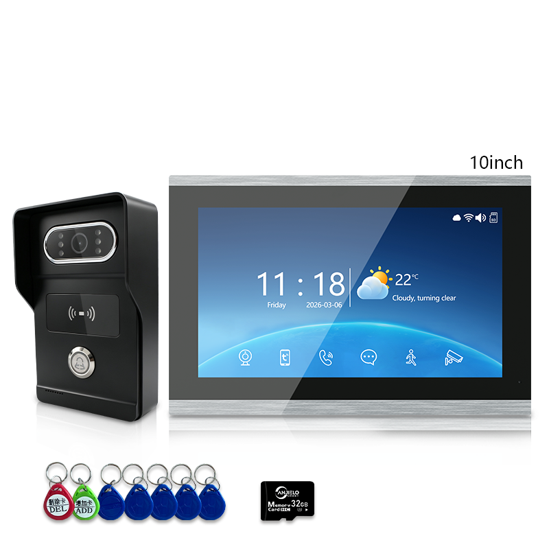 Anjielo Smart 4-Wire Video Intercom Doorbell System 2-Way Audio Night Vision Motion Alert & Digital Photo Frame& Home Intercom