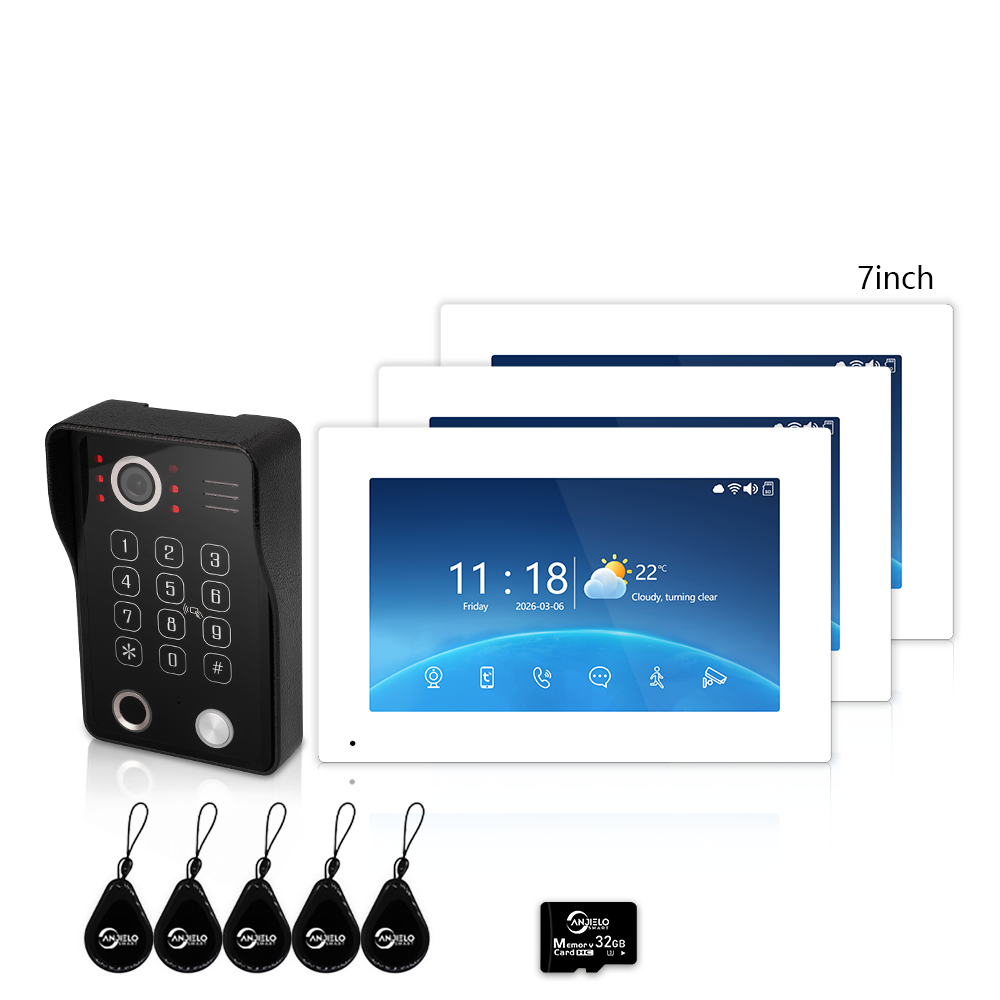 Tuya Smart 4-Wire Video Intercom System with 5-in-1 Unlock, Digital Photo Frame & Background Music, WiFi Doorbell Camera