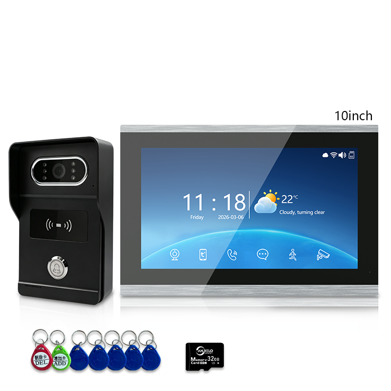 Smart 4-Wire Video Intercom Doorbell 2-Way Audio Night Vision Motion Alert & Digital Photo Frame& Home Intercom