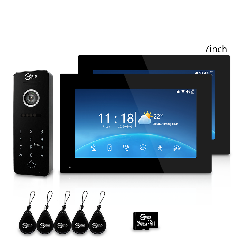 4-Wire Tuya Smart Video Intercom System, 10 Inch Touch Screen Indoor Monitor, Wired Doorbell Camera with Keypad, Two-Way Audio, PIR Motion Detection, Remote Unlock, Night Vision for Home Villa Security