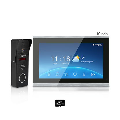 ANJIELO 4-Wire Video Intercom System – 7"/10" Indoor Monitor, Night Vision, Motion Detection, Two-Way Audio, Tuya/Smart Life App, IP65 Weatherproof Door Station with Rain Cover