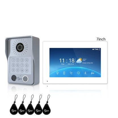 Anjielo Newest 4 wire Video Intercom System With Photo Frame Video Doorbell Motion Detection 5 in 1 unlocking Video Doorphone with Infrared Night Vision for Home and Villa