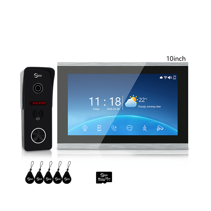 ANJIELO SMART 4-Wire Video Intercom: IP65 waterproof + infrared night vision + motion detection alerts + Tuya remote unlock + digital photo frame/background music – one device for whole-home security and smart living.