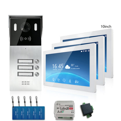 ANJIELO 2-Wire Multi-Tenant Tuya Smart Video Intercom System | Multi-Apartment Video Door Phone, Remote App Unlock, Waterproof Outdoor Station, 7/10 inch Indoor Touch Monitor