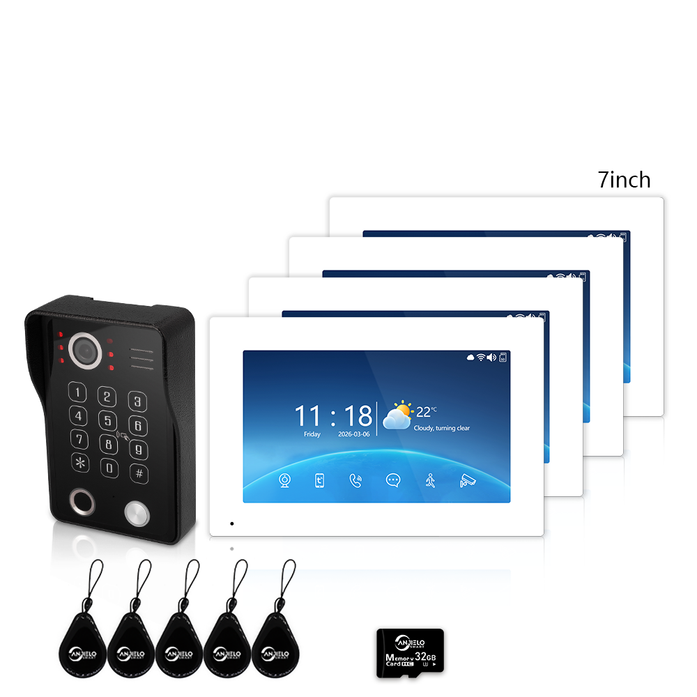 Tuya Smart 4-Wire Video Intercom System with 5-in-1 Unlock, Digital Photo Frame & Background Music, WiFi Doorbell Camera