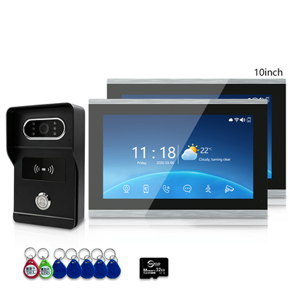 Smart 4-Wire Video Intercom Doorbell 2-Way Audio Night Vision Motion Alert & Digital Photo Frame& Home Intercom